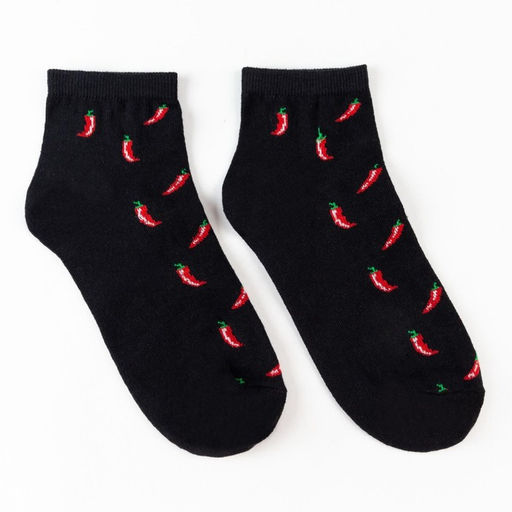 Цена за 2 шт. Носки женские «Перцы», цвет чёрный, размер 23-25