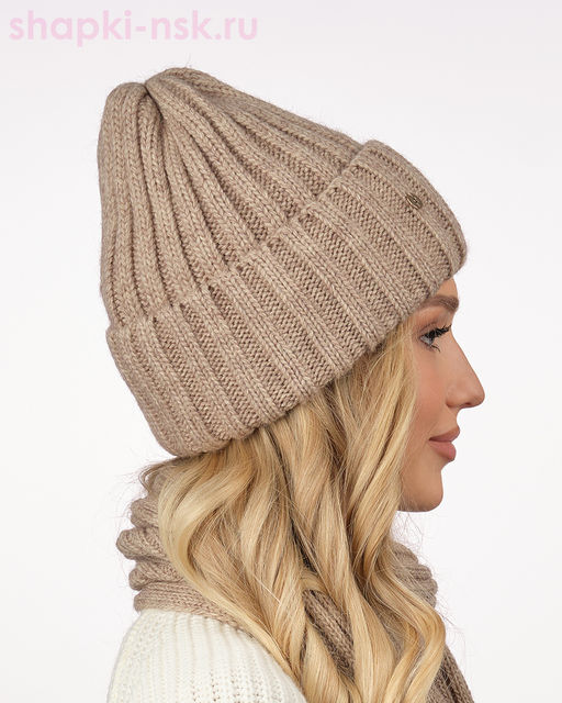 M 1158 S 1158 Комплект женский флис (колпак+шарф) (56-58)