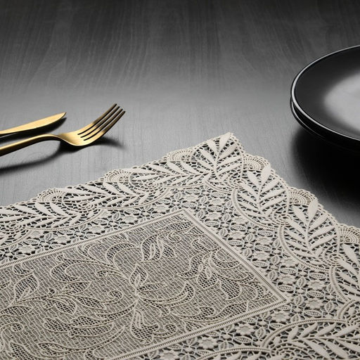 Набор салфеток ажурных для стола Доляна, 4 шт, 4630 см, ПВХ, цвет бежевый  фото 7