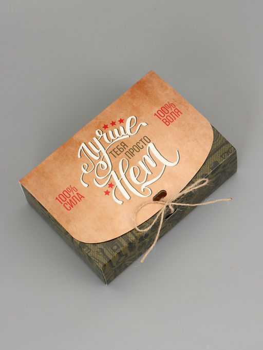 Цена за 5 шт. Подарочная коробка сборная с окном «Мужская», 16.5×11, 5×5 см