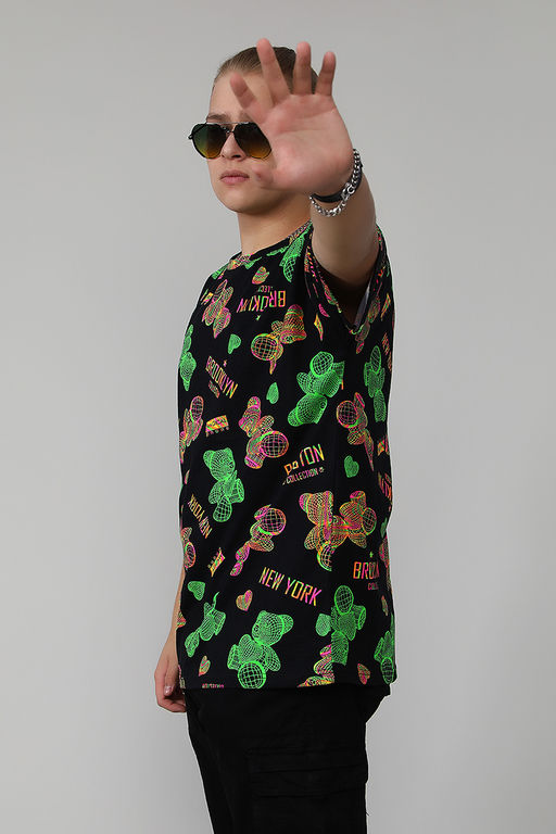 Футболка Berchelli 88061 из хлопка оверсайз  фото 6