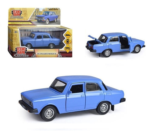 Технопарк. Машина "Ретроавтомобиль 2140SL" 12,5 см, мет,дв, баг, ин,сиреневый, арт.AZLK2140M-12-PRP