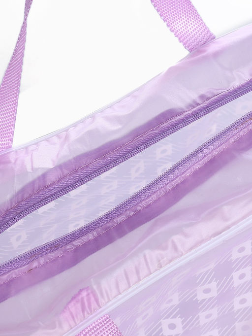 Цена за 2 шт. Косметичка - сумка на молнии, с ручками, для бассейна, с рисунком, фиолетовая