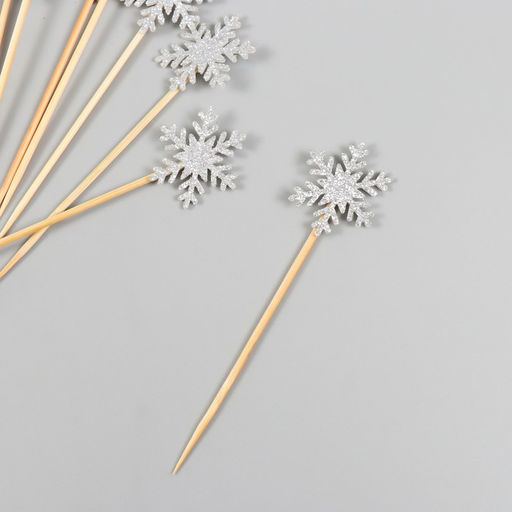 Топпер для творчества Серебряная снежинка, 11 см, 10 шт