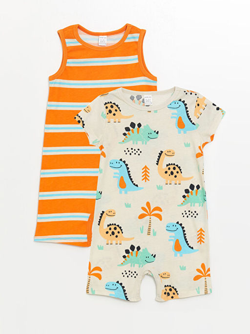 Bisiklet Yaka Erkek Bebek Tulum 2li