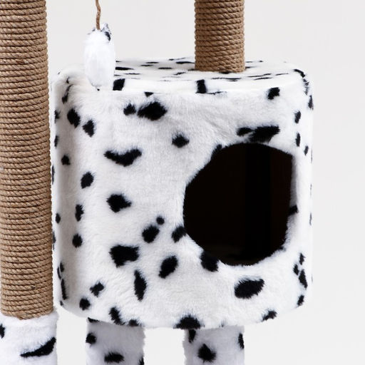 Домик для кошек с когтеточкой Круглый с площадкой, 52 х 52 х 95 см, далматинец - Пижон фото 5