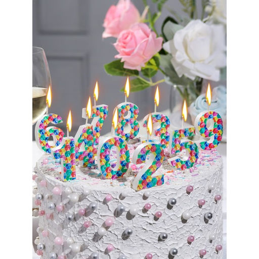 Свеча в торт на шпажке Калейдоскоп, цифра 5, 7 см - Simaland фото 5