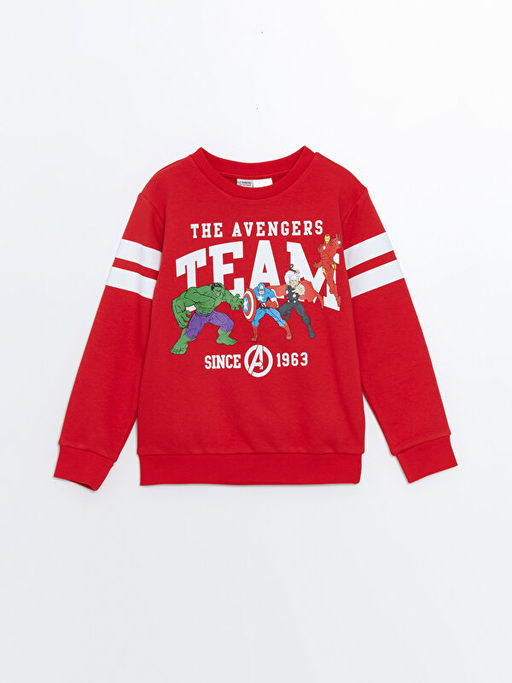 Bisiklet Yaka Hulk Bask?l? Erkek ?ocuk Sweatshirt