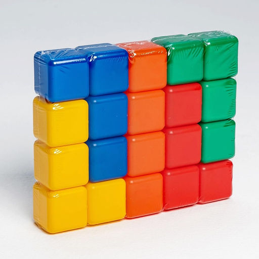 Кубики детские, пластиковые, цветные, 20 штук, 4×4 см