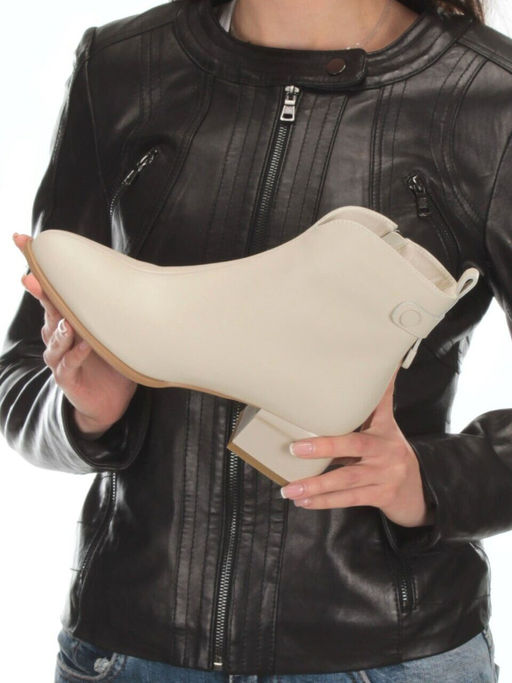 01-PCM335-2 BEIGE Ботинки демисезонные женские (натуральная кожа, байка) - No name фото 3