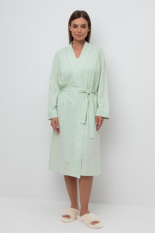 Е 50005/24/пастельно-зеленый,горошек халат жен