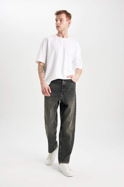 Широкие джинсовые брюки Baggy с нормальной талией и широкими штанинами - Defacto фото 3