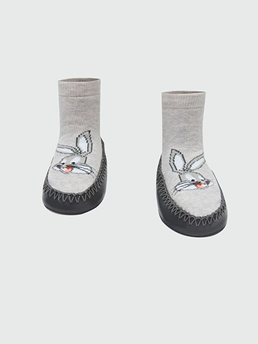 Bugs Bunny Desenli Erkek Bebek Ev ?orab? - Waikiki фото 2