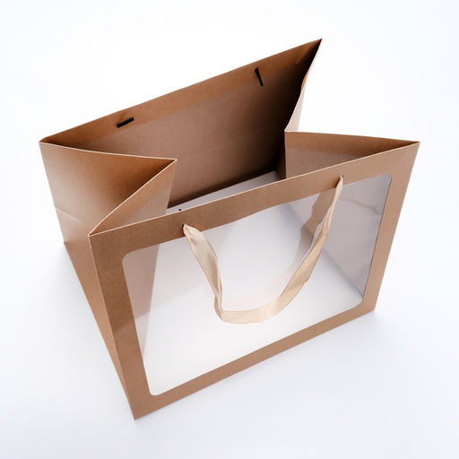 Цена за 10 шт. Пакет подарочный с широким дном и окном 35?29?28 см, крафт - UPAK LAND фото 4