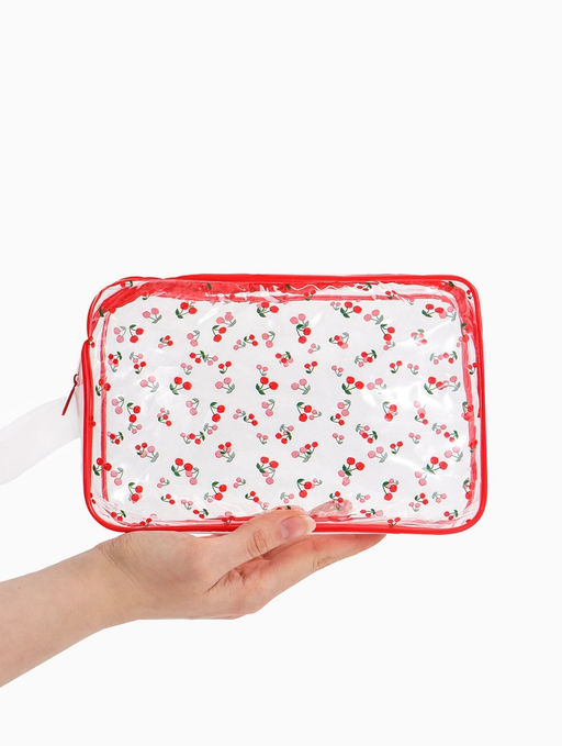 Косметичка ПВХ Вишня 23*6*15, отд на молнии, прозрачный