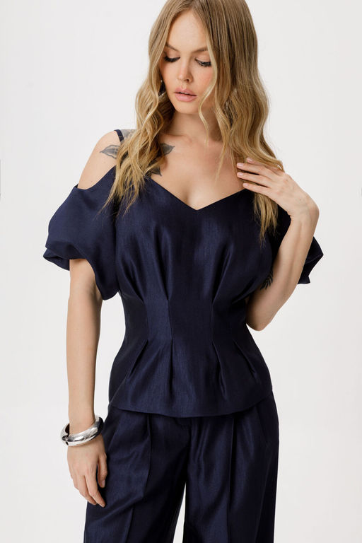 Блуза Pirs 6418 темно-синий  фото 2