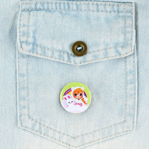 Цена за 10 шт. Значок металлический закатной Милые анимешки, d=2.5 см, МИКС