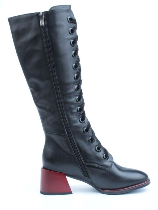 02-BA100-1 BLACK Сапоги зимние женские (натуральная кожа, натуральный мех)