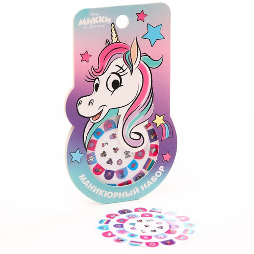Цена за 2 шт. Наклейки для ногтей детские, Минни маус и единорог - Disney фото 3