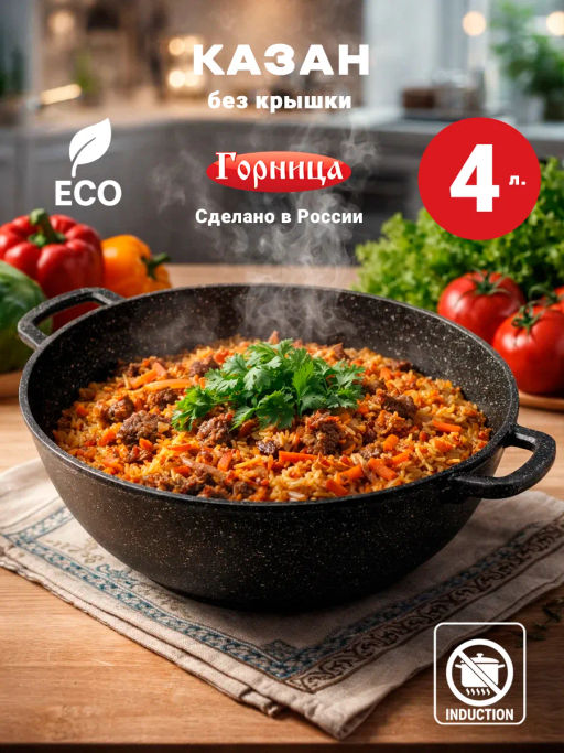 Казан 280/100 4 литра без крышки гранит кн2831аг