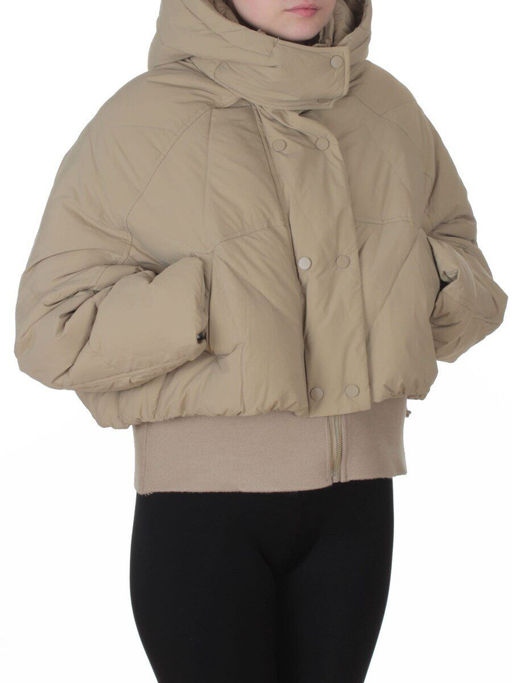 H24-033 BEIGE Куртка пуховая зимняя женская (пух)