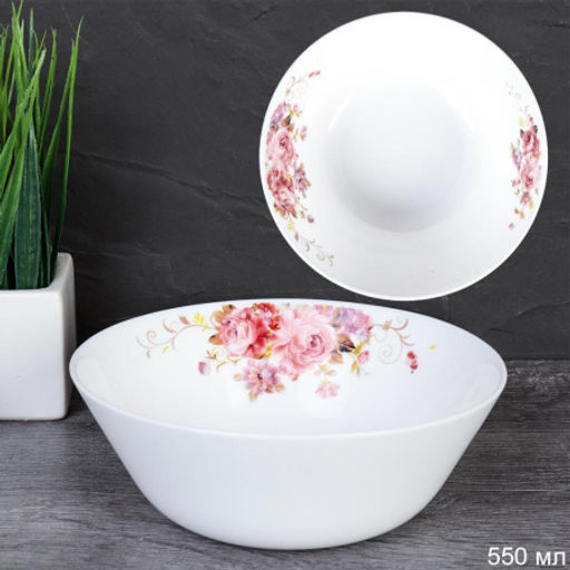 Тарелка глубокая суповая 550 мл 155 мм ЕВРО/ LGW-60 (7065) /уп 6/72/ Розовая композиция - Галеонтрейд фото 2