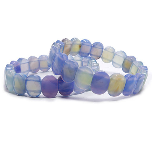 Браслет из камня Голубой агат очищает энергетику, дарует счастье и удачу