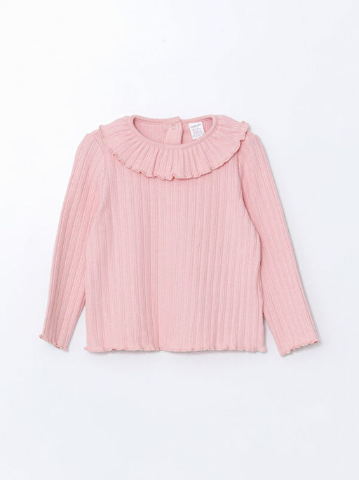 Bisiklet Yaka Uzun Kollu Bask?l? K?z Bebek Bluz ve Tayt 2li - Waikiki фото 2