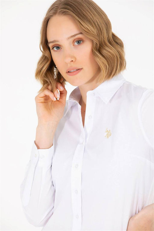 U. S. Polo Assn Женская белая базовая рубашка с длинным рукавом - U.s. polo assn фото 8