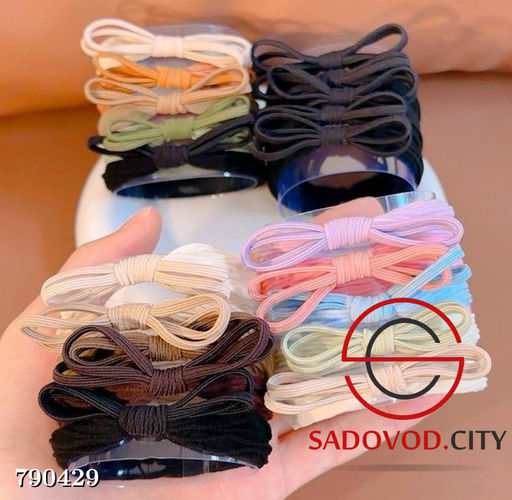 Набор эластичных резинок для волос с бантами 5шт
