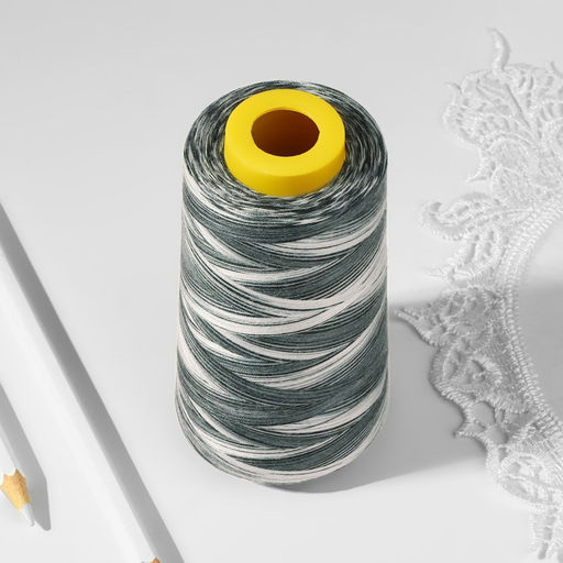 Нитки мультиколор 40/2, 2700 м, чёрные, белые