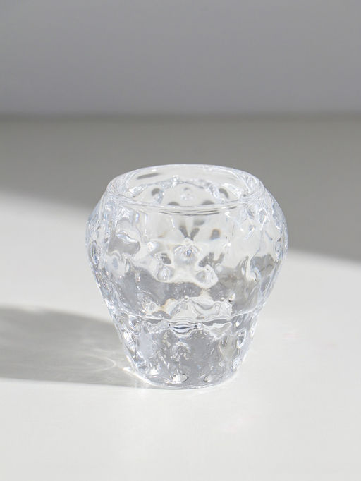 Цена за 2 шт. Подсвечник стекло на 1 свечу "Бутон. Лёд" прозрачный d=3,5 см 6х6х6 см