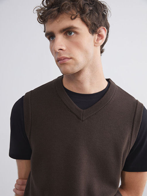 Standart Kal?p V Yaka Erkek Triko S?veter