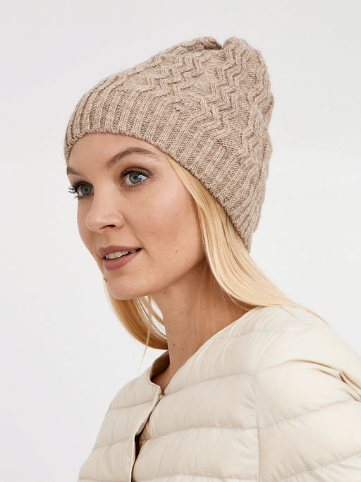 шапка женская с добавлением шерсти с узором - Glenfield фото 2