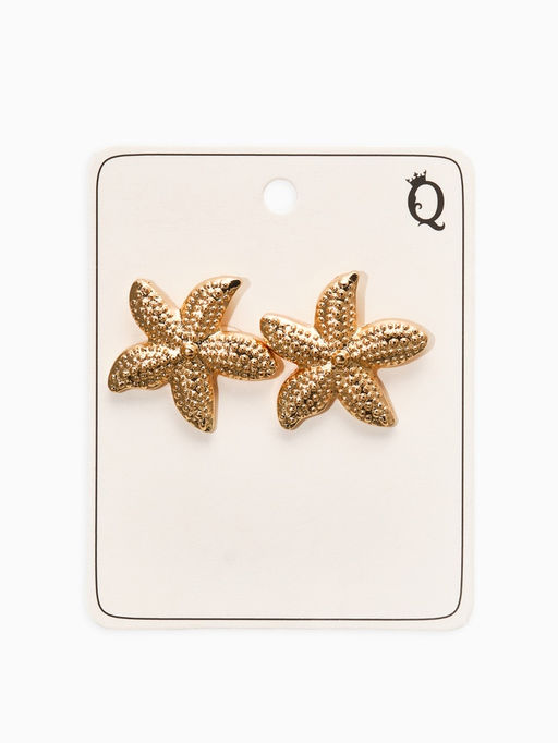 Цена за 3 шт. Серьги металл "Морская звезда", цвет золото