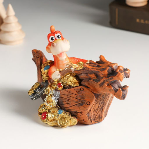 Копилка для денег «Дракоша на лодке-драконе», полистоун, 12×6.8×7.8 см, МИКС