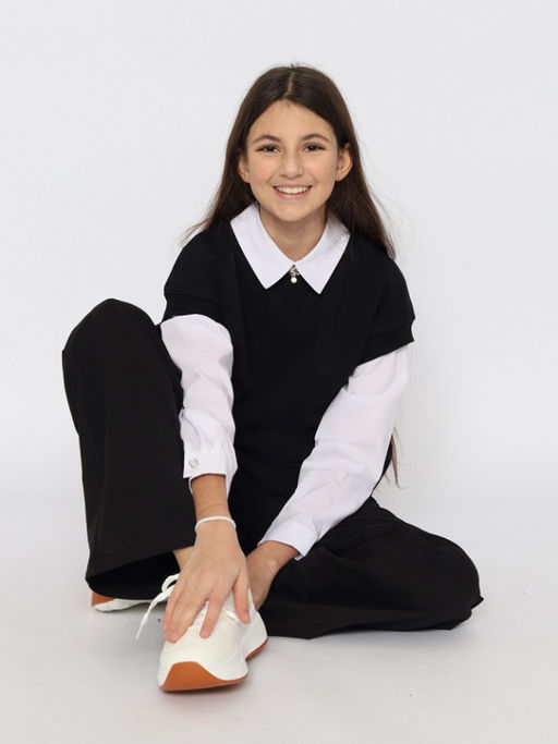 CRB wear / CWJG 63919-22 Жилет для девочки,черный/Ex.Cherubino  фото 4