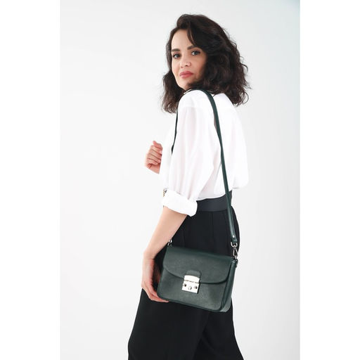 Сумка женская на клапане, цвет зелёный - Simaland фото 4