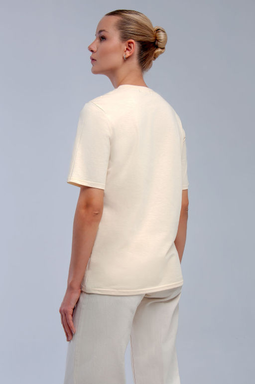 Арт. 31139 Футболка женская 44-52 (5 шт) Цвет:светло-бежевый - Калинка фото 16