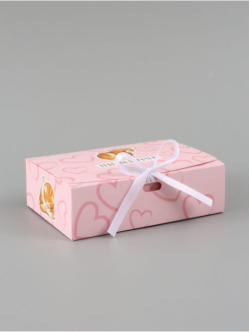 Цена за 3 шт. Коробка подарочная самосборная «Держи подарочек», 16.5×12×5 см, с лентой