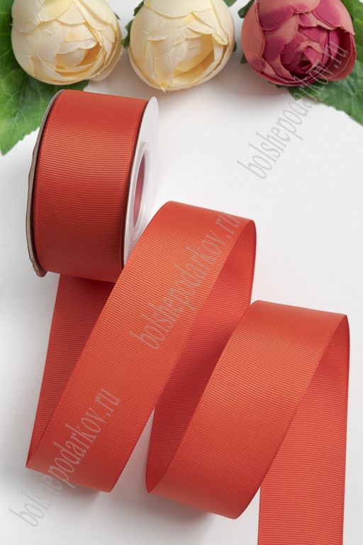 Лента репсовая 4 см*20 ярд "1 сорт" (красный №250) SF-1349