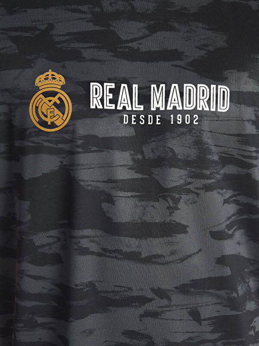 Bisiklet Yaka K?sa Kollu Real Madrid Bask?l? Erkek Taraftar Ti??rt