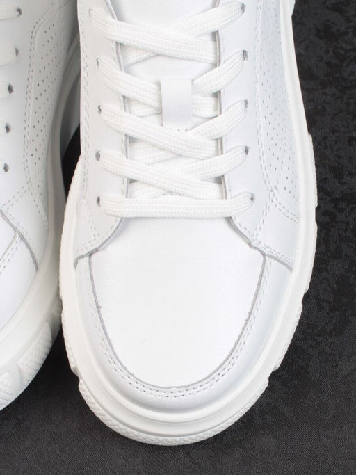 05-PDE35-1 WHITE Кроссовки женские (натуральная кожа)