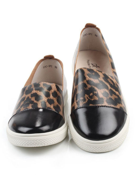 06-H1C-1PC BLACK/LEOPARD Туфли женские (натуральная кожа)