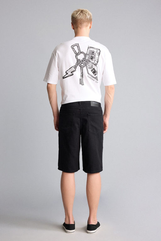 %100 Pamuk Baggy Fit Bermuda _ort - Defacto фото 6