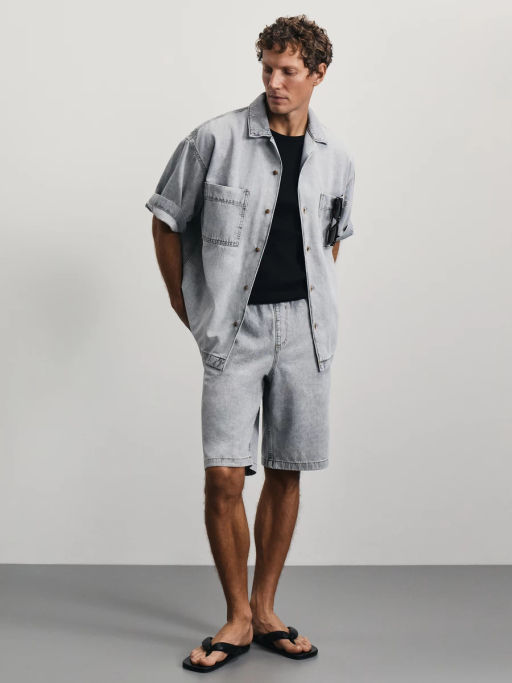 Облегченная джинсовая рубашка / Zarina  фото 2