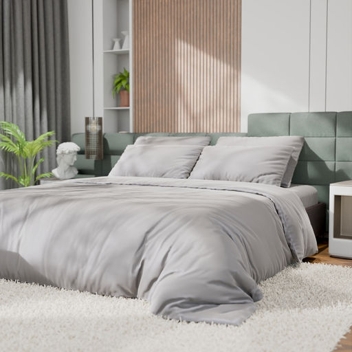 Постельное бельё Этель 1,5сп Tencel 155*210см, 160*245см, 50*70см-2шт, цвет светло-серый фото 4