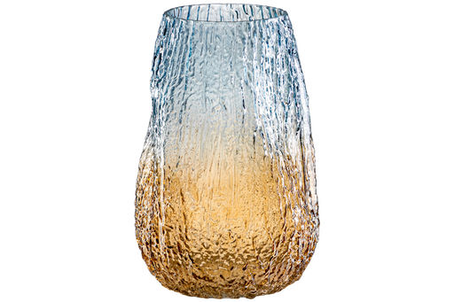 Ваза 20*20*30 см 6 л, бежево-голубой, стекло