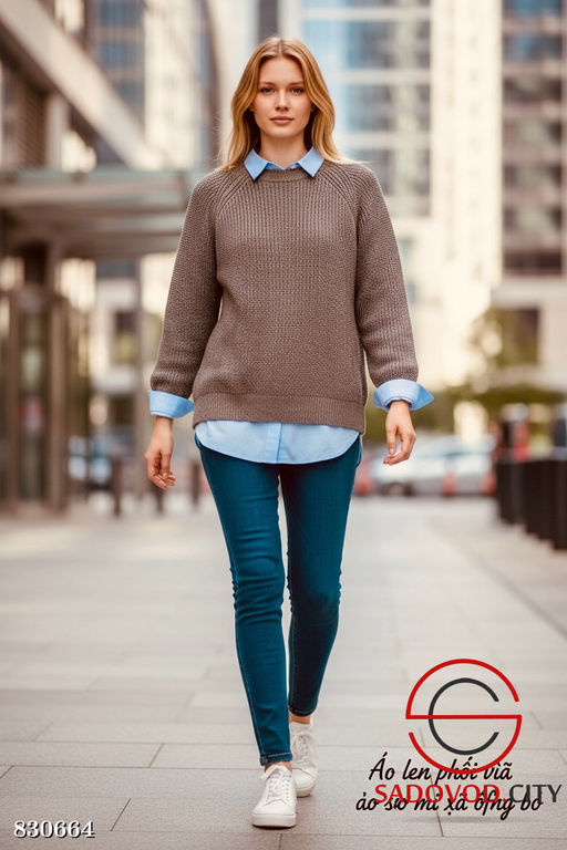 Свитер вязаный однотонный