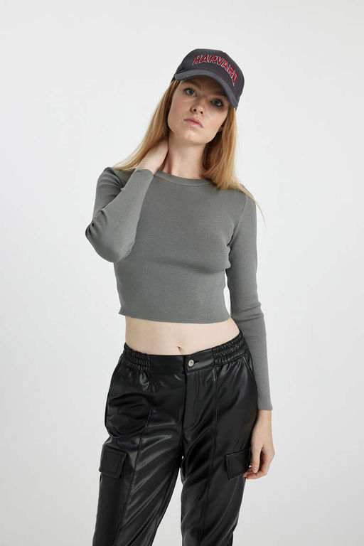 Cool Slim Fit свитер с круглым вырезом - Defacto фото 5